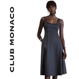 Club Monaco Navy Blue Wide Neck Panel Dress Size 0